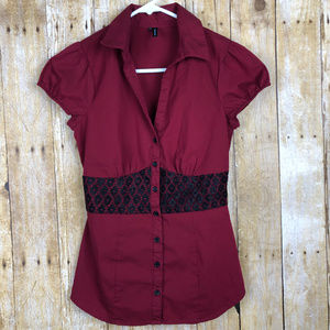 Maurices Botton Up Short Sleeve Blouse